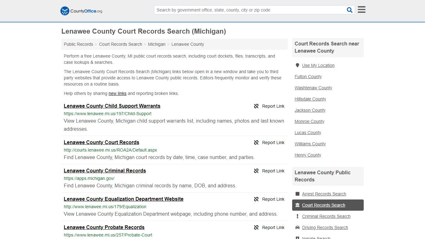 Court Records Search - Lenawee County, MI (Adoptions ...