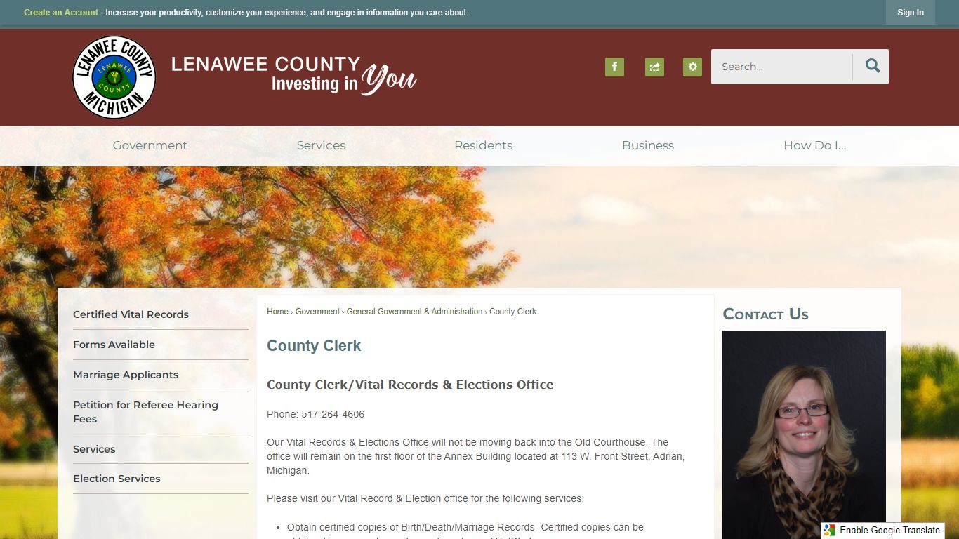 County Clerk | Lenawee County, MI