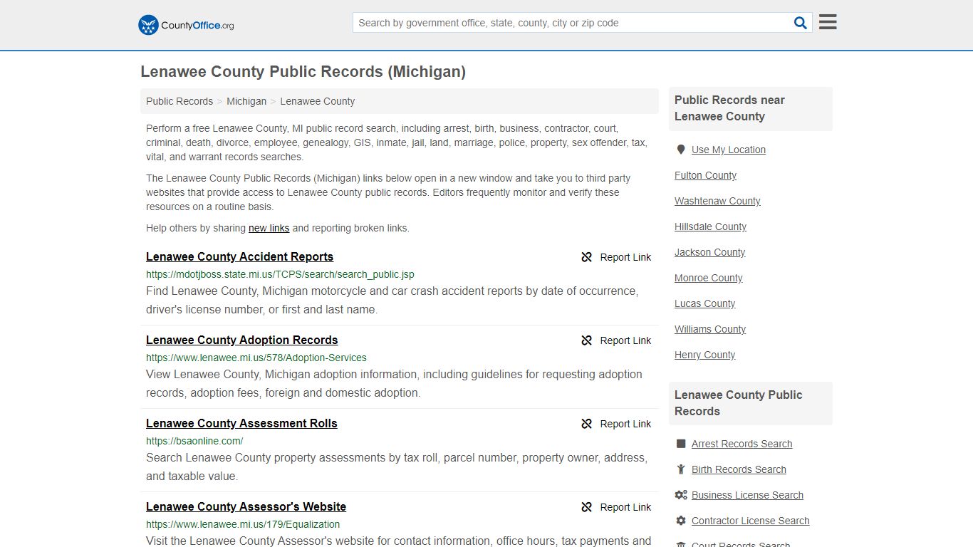 Public Records - Lenawee County, MI (Business, Criminal ...