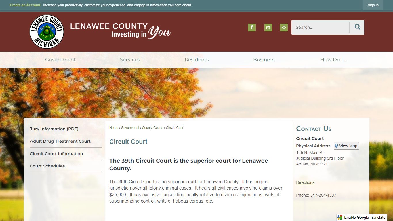 Circuit Court | Lenawee County, MI